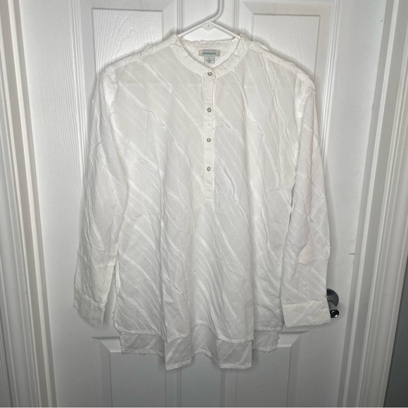 Sundance Catalog White Cotton “Snow Cloud" Top Textured Boho Prairie Oversized S - Picture 1 of 9